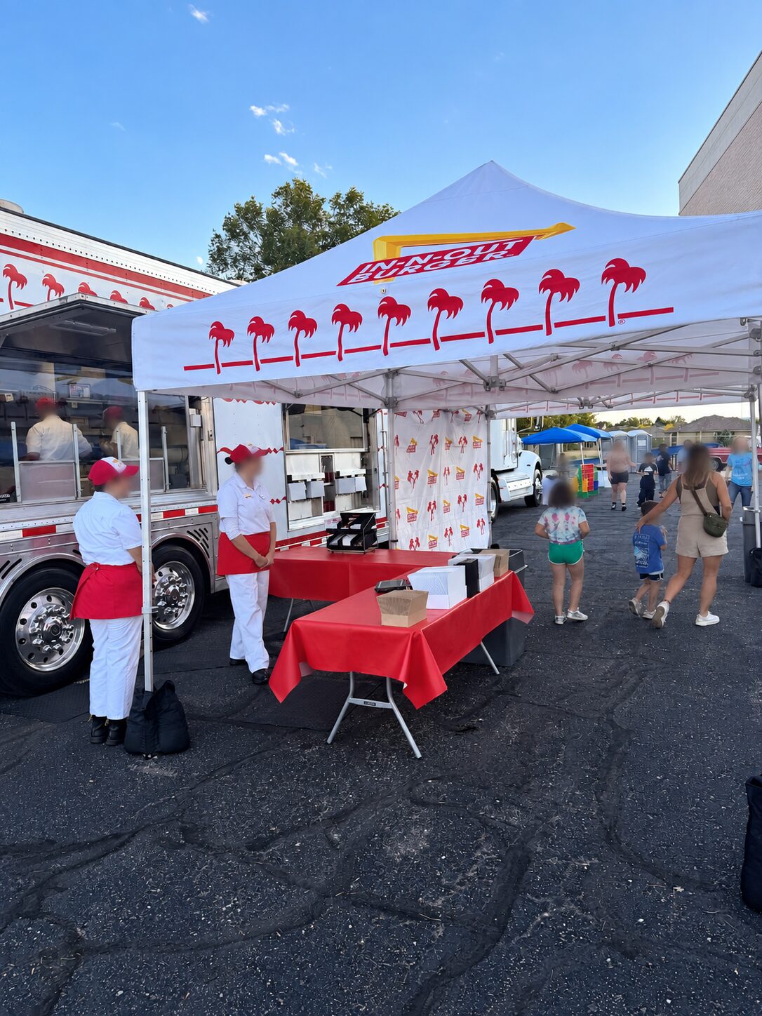 In-N-Out Burger cookout truck and serving tent at Burgers for a Cause